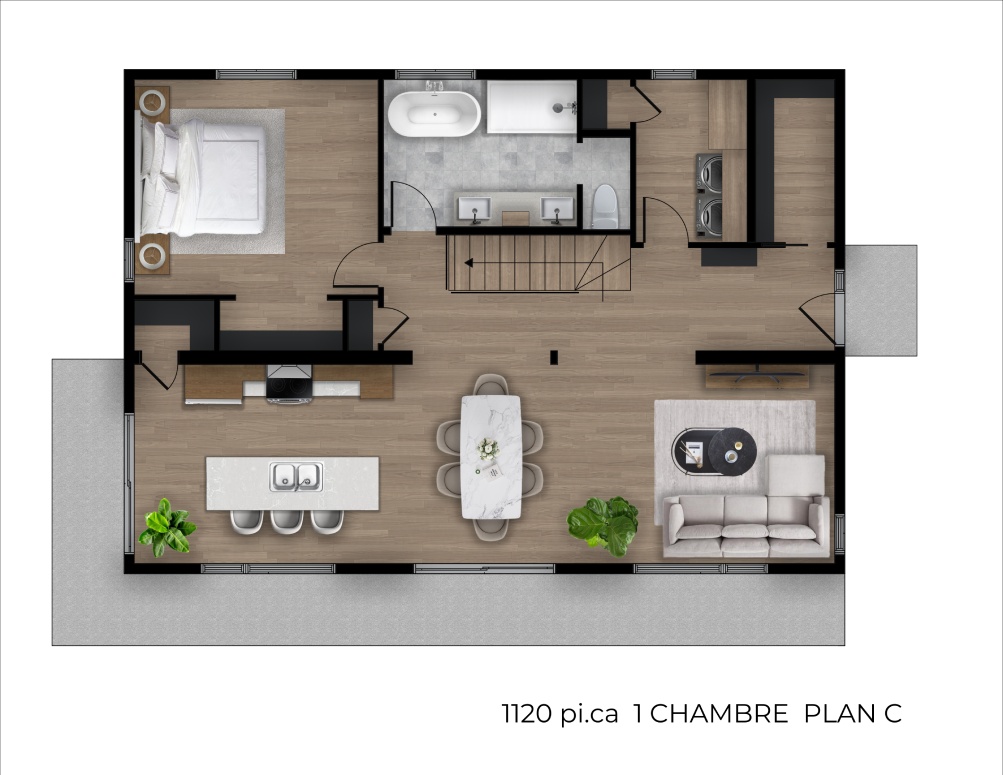 Monterey 1120 1 Chambre Plan C OPT