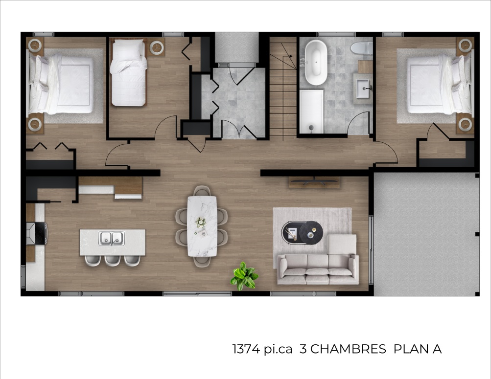 Monterey 1374 3 Chambres Plan A OPT