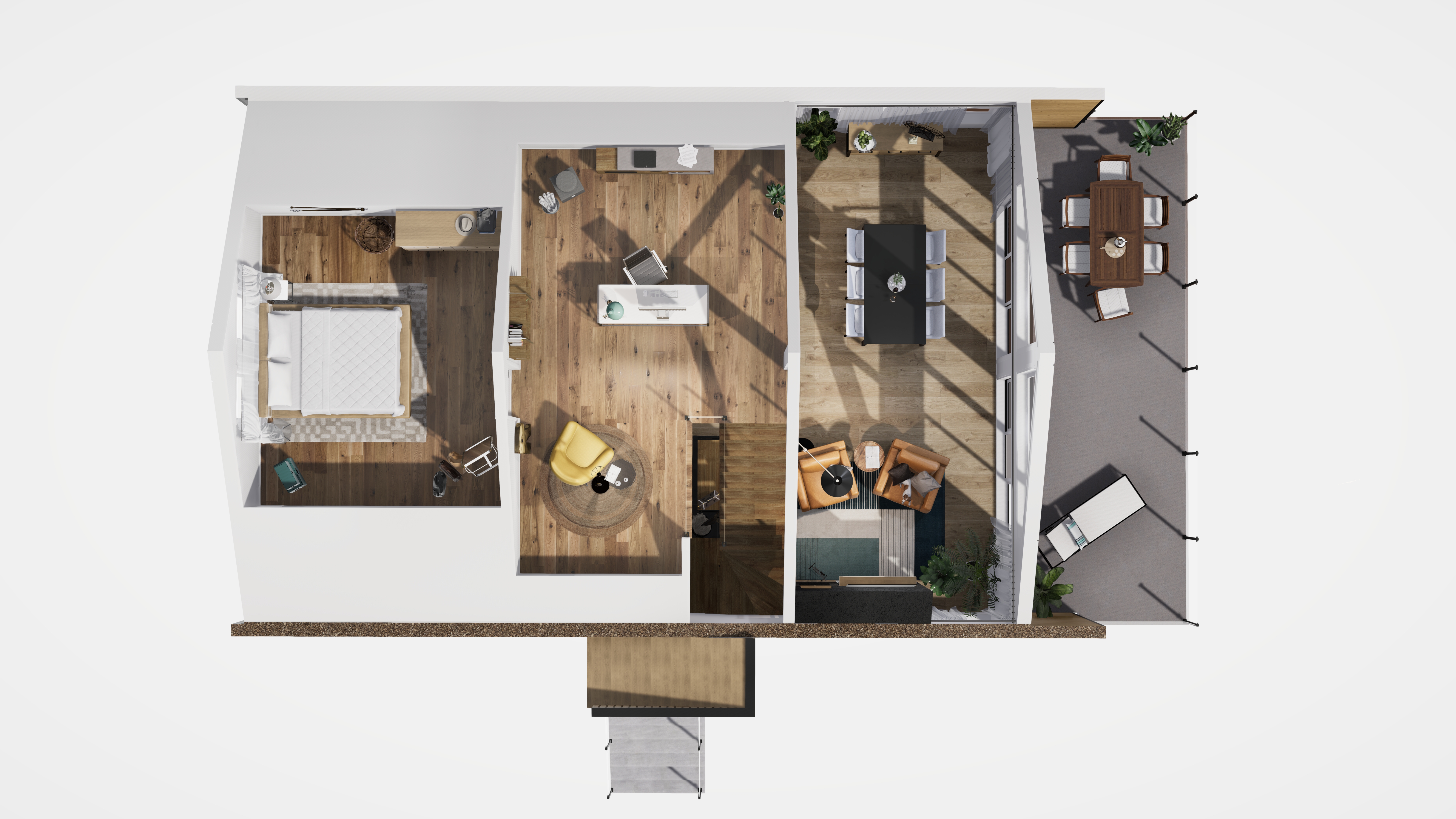 Plan plancher vue d'oiseau Mezzanine Alta