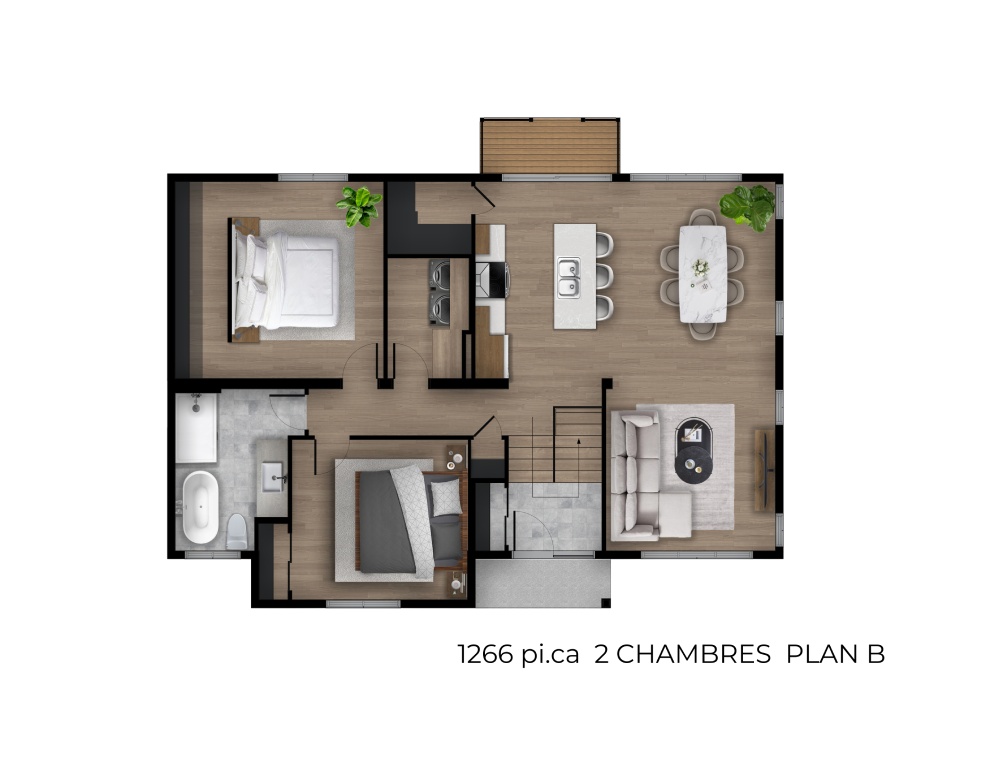 Martina 1266 2 Chambres Plan B OPT