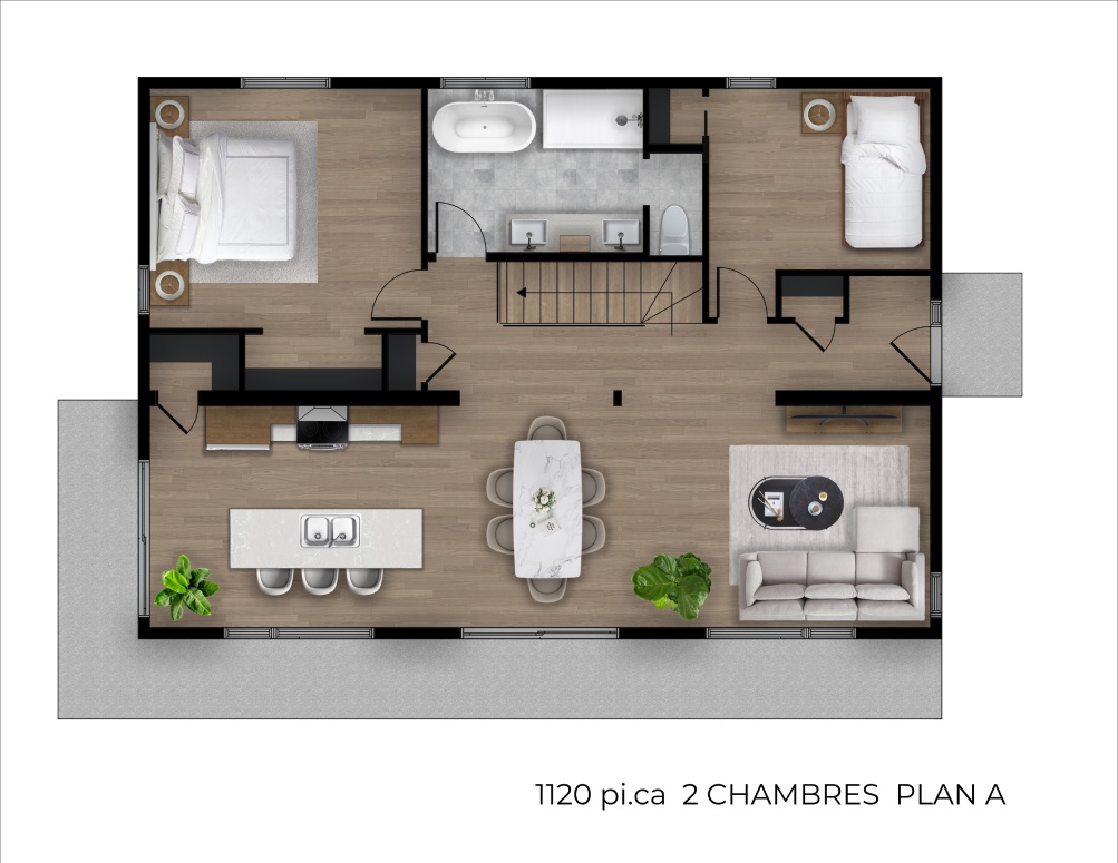 Monterey 1120 2 Chambres Plan A OPT